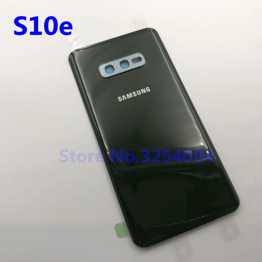 S10e green Для samsung Galaxy S10e G970 G970F SM-G970F задняя крышка батарейного отсека Корпус Запасные части+ стеклянная рамка объектива камеры - Цвет: S10e green