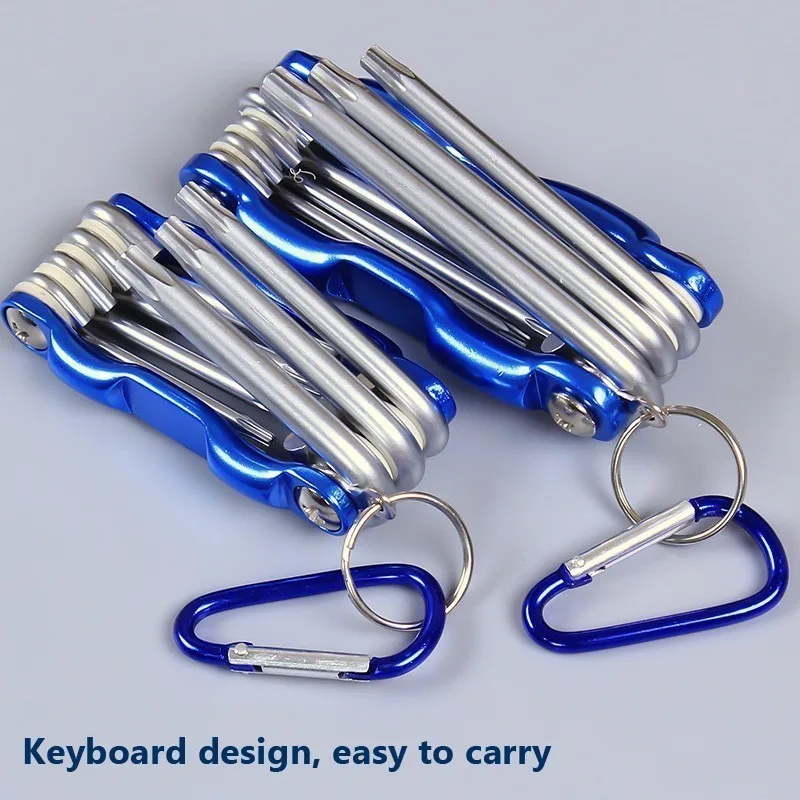 Portable Folding Hexagonal Wrench Set Metric Metal Chave Torx Allen Key Hex Screwdriver Wrenches Hand Llave Hexagon Spanner Tool |