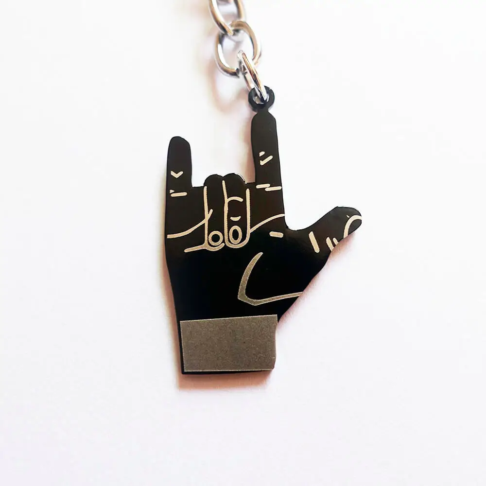 Fashion Hand Rock &amp Roll Keyring Stainless Steel with Black Coating Keychains For Singer Gesture | Украшения и аксессуары