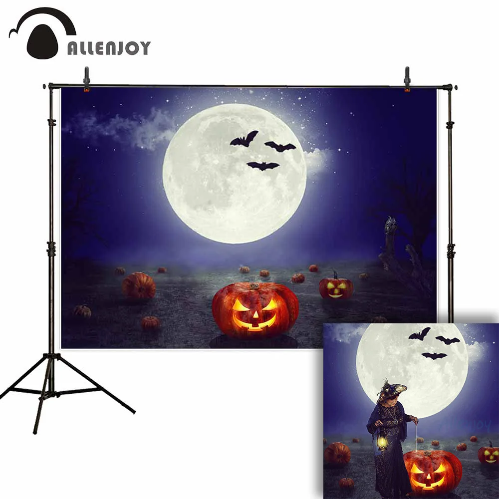 Allenjoy/вечерние фотофоны на Хеллоуин полночь луна тыквы латерн таинственный