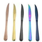 Разноцветные столовые приборы нож из нержавеющей стали с радужным острым стейком столовые приборы нож столовые приборы набор столовых приборов Черные ножи для стейка столовые приборы