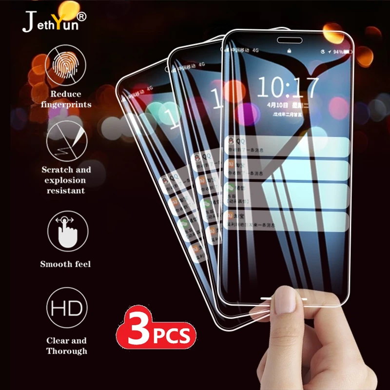 Закаленное стекло для Xiaomi 3 шт. защитная пленка экрана Redmi Note 9 8 Pro MAX 10 9S 8T 9A 8A 10X 4G |