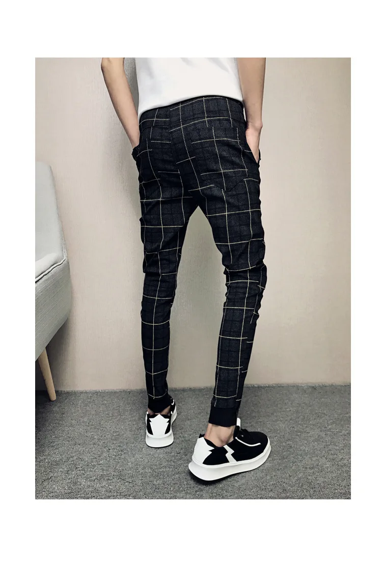 

Formal 2020 New Dress Trousers Men Slim Fit British Plaid Mens Suit Pants Fashion Summer Office Business Trousers Male