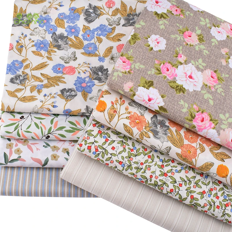 Серия светло коричневых цветов Chainho саржевая хлопчатобумажная ткань с принтом