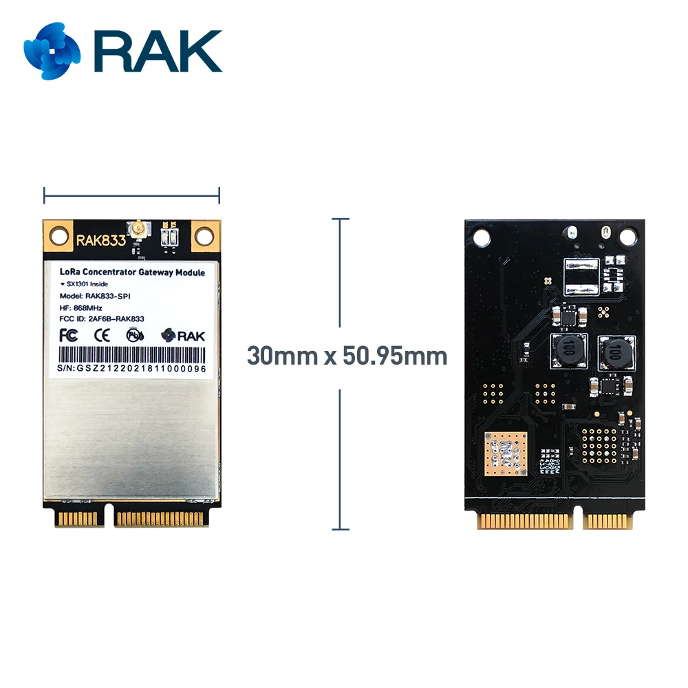 RAK833 LoRa шлюз концентратор модуль мини PCIe промышленного класса SX1301Chip с SPI интерфейс