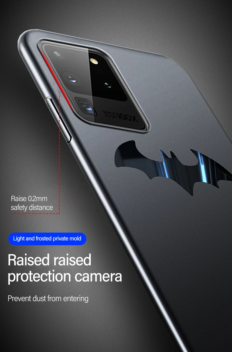 

Ultra-thin Metal Bat Frosted PC Phone Case, Suitable For Samsung Galaxy S21 S20 S10 E 5G Note 20 10 9 Plus Protective Back Cover