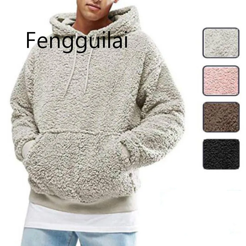 

FENGGUILAI Hoodies Men's 2019 Autumn Winter Sweatshirts Hip Hop Casual Cotton Pullover Skateboard Hoodie Winter Wool Hooded