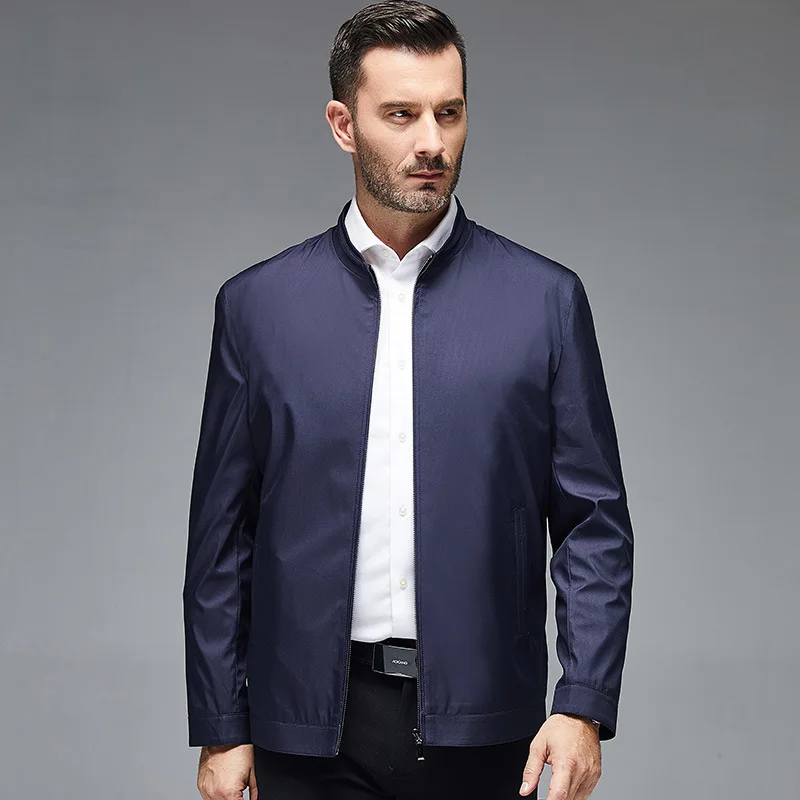 

Мужская короткая куртка с воротником-стойкой, деловая Повседневная куртка для мужчин среднего возраста, весна-осень 8928