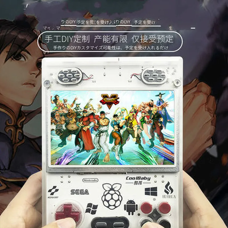 Preise Retro Spielkonsolen HD Ausgang 5,0 Zoll Screen Raspberry Pi Handheld-Spiel-Spieler Gebaut-in Über 10000 Spiele Retro Spiel Konsole