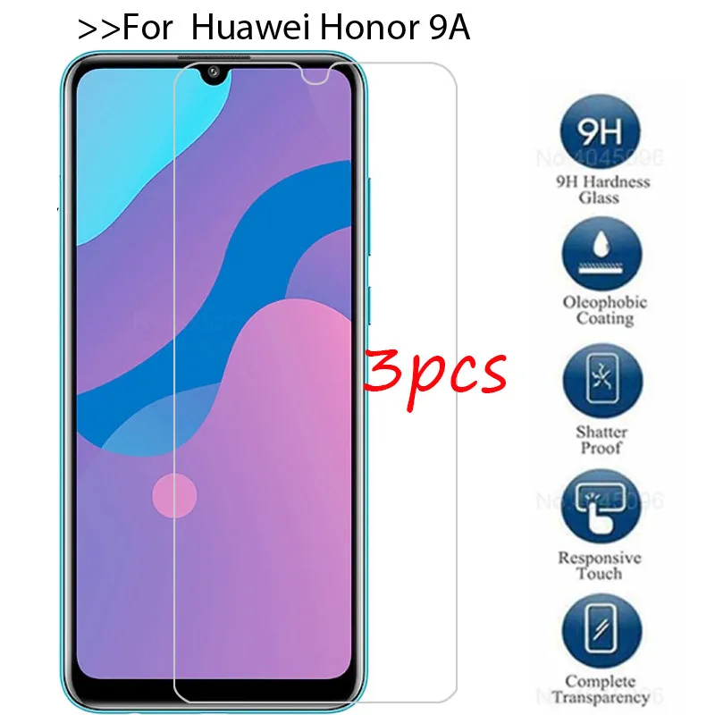 

3pcs 9H hardness Tempered Glass for Huawei Honor 9A 2020 Protective Glass For huawei play honor 9a 9 a play 9 screen protector