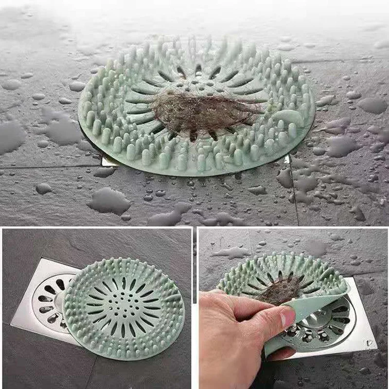 

1Pcs Silicone Sink Filter Net Sewer Waste Plug Shower Drain Hair Anti-block Kitchen Bathroom Accessories Colanders & Strainers
