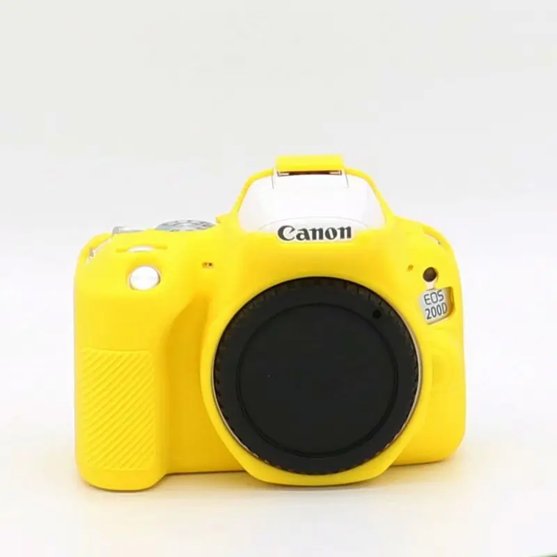 Model A Yellow Чехол для DSLR камеры, мягкий силиконовый чехол, Резиновая Защитная сумка для Canon EOS 200D 200D II 200D Mark II Rebel SL2 Kiss X9 DSLR - Цвет: Model A Yellow