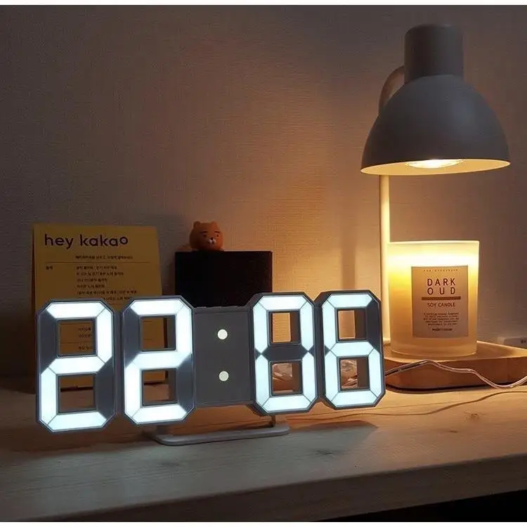 

3d-светодиодные цифровые настенные часы с будильником, подвесные настольные часы с повтором сигнала, календарем, термометром, электронные ч...