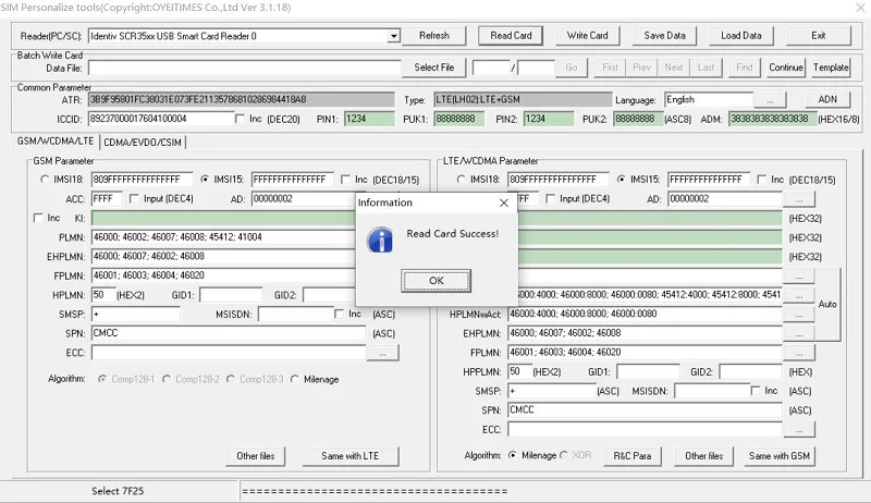 OYEITIMES LTE WCDMA ICCID SIM USIM 4G кард ридер писатель программатор с 5 шт. пустая