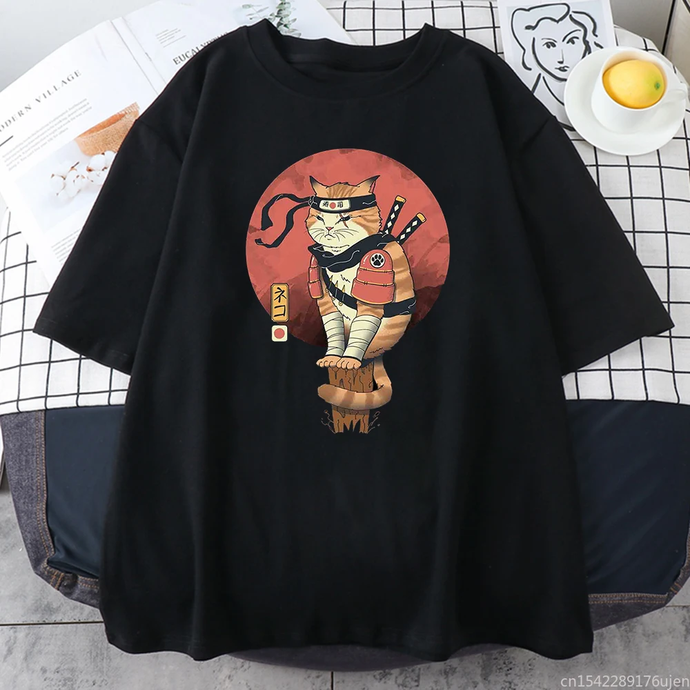 

Summer Clothing Fashion Style Cool Shinobi Cat Printing Man T-Shirts Breathable T-Shirt Oversize Casual Women's T-Shirt