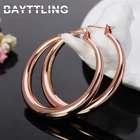 Серьги-кольца женские из серебра 925 пробы, розовое золото