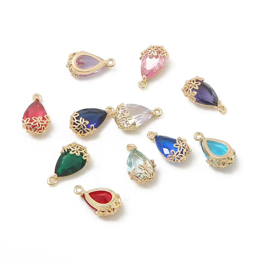 Подвески с кристаллами циркона в виде капли воды фурнитура для изготовления