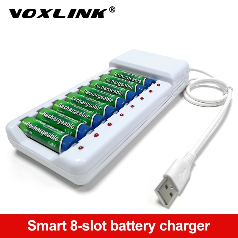 Зарядное устройство VOXLINK с USB выходом 8 слотов зарядное для AA/AAA Ni Cd аккумуляторных