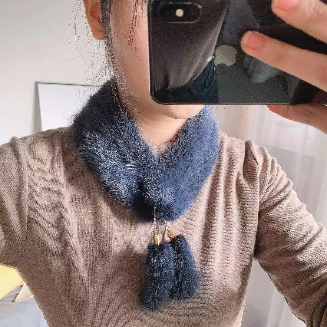 

Korean new mink neckline pendant Decoration warm scarf simple temperament versatile fur collar buckle collar