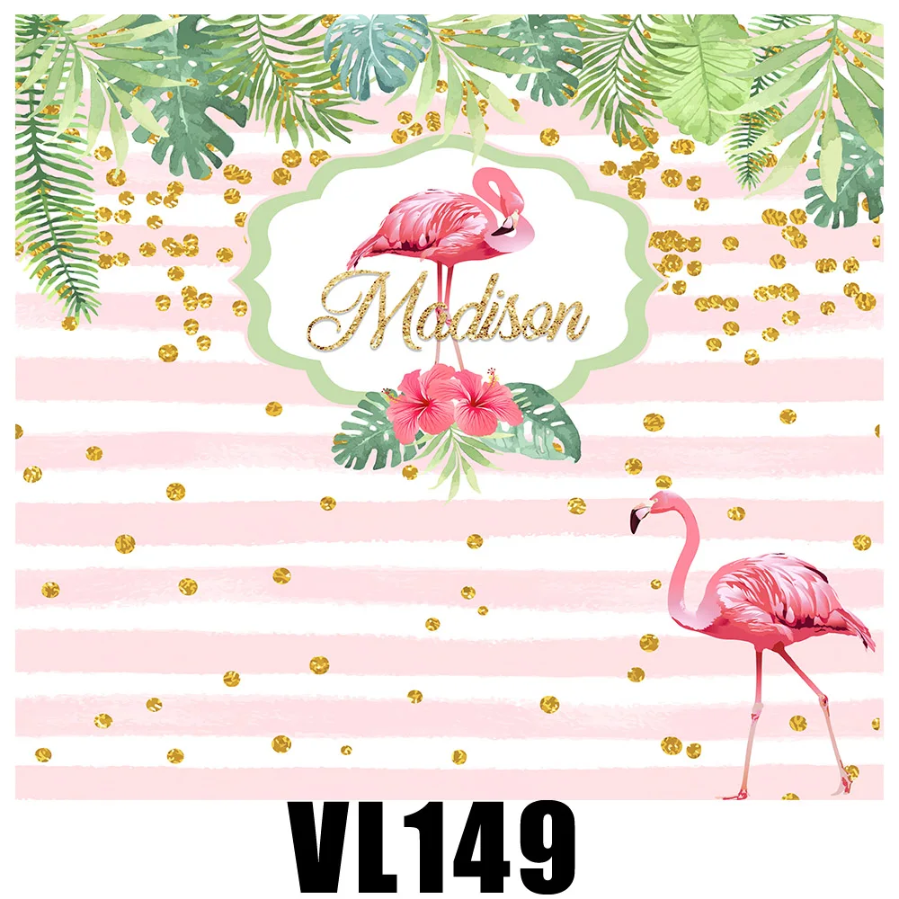 Изготовленный На Заказ Розовый фламинго полосой фотография фон в Золотой