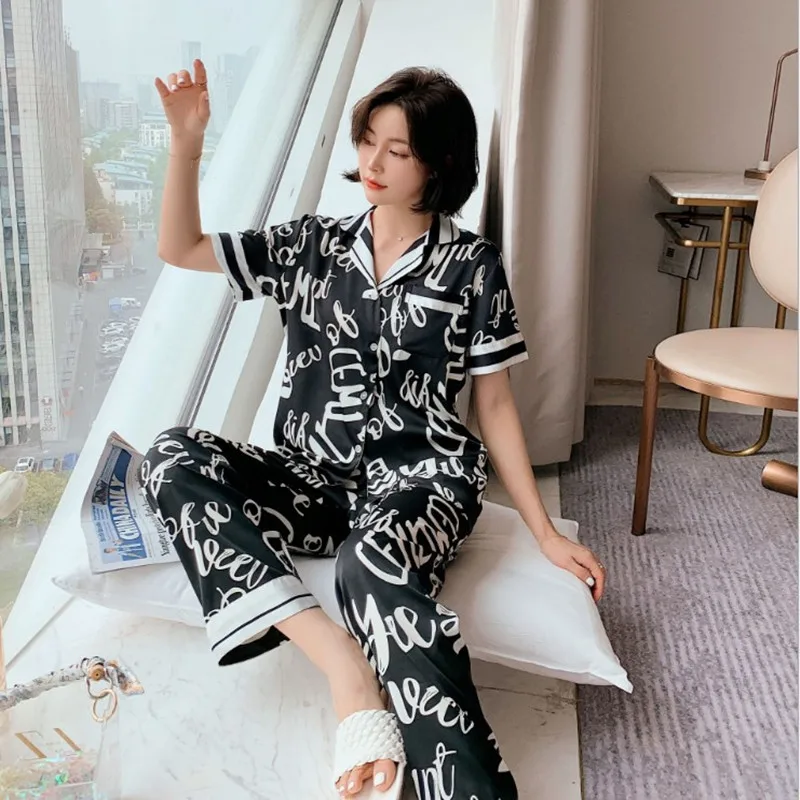 

Ladies pajamas summer Short sleeve Fashion pajamas set women