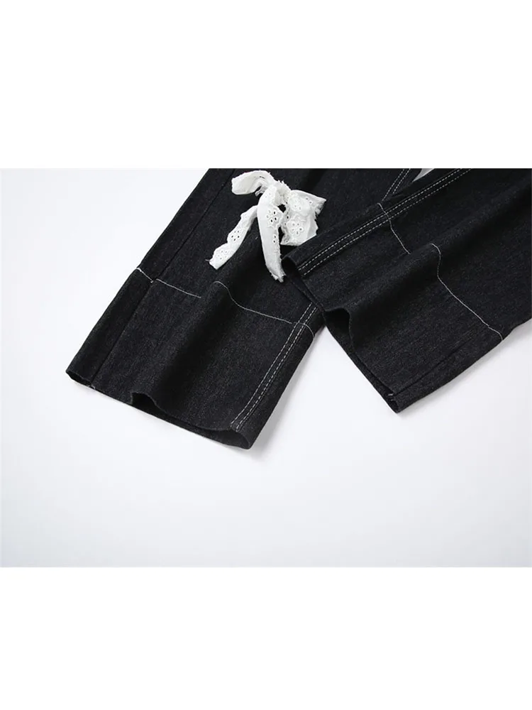 Vintage Gothic Baggy Jeans Women Streetwear Boyfriend Y2K Female Wide Leg Pants High Waist Straight Denim Trousers 2022 Spring |