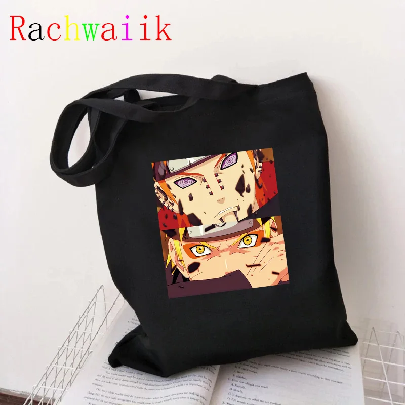 

Manga Akatsuki Shopping Bag Graphic Tote Harajuku Shopper Bag Women Canvas Shoulder Bag Female Ulzzang Funny Eco Large-capacity