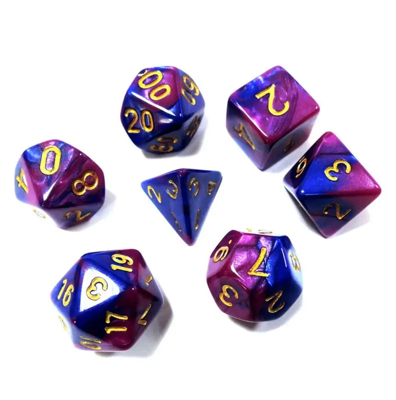 

5 x 7-Die Series Two Colors DND RPG Table Games Dice With Free Pouches D2TC