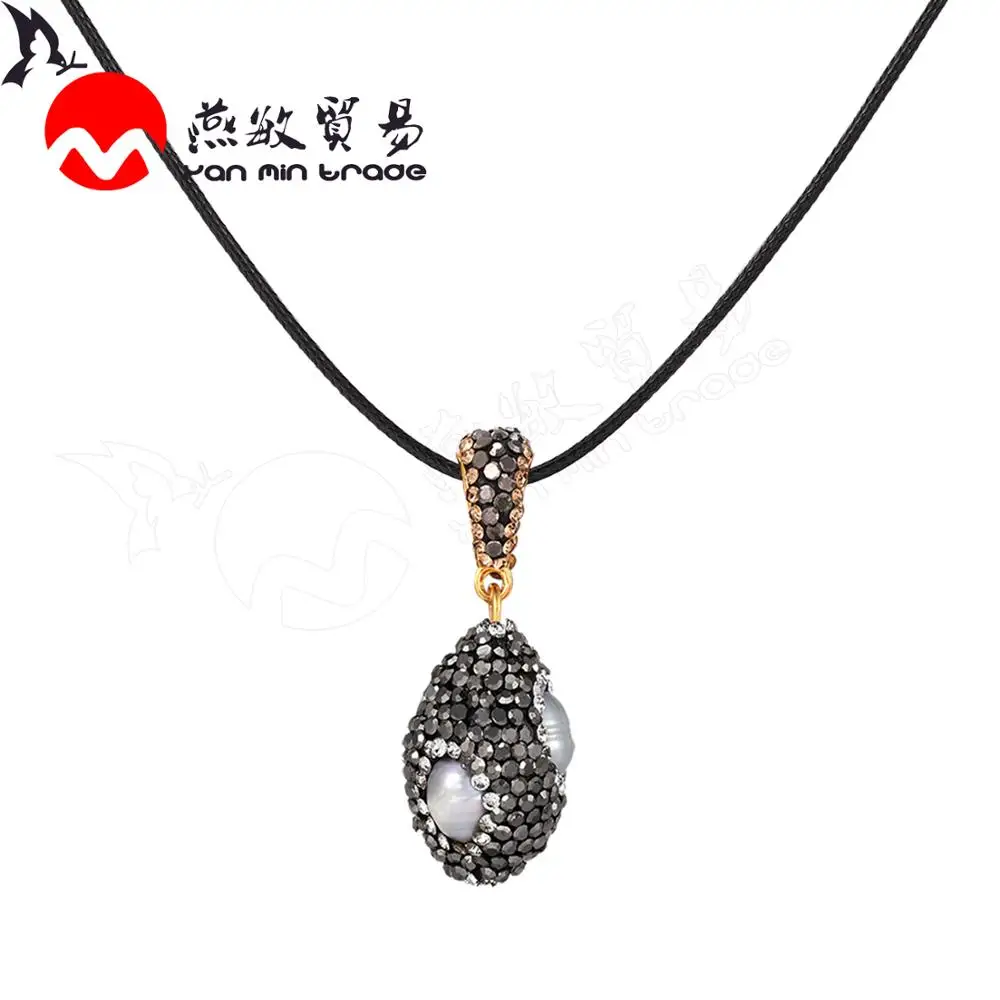 Ожерелье с натуральным жемчугом роскошное ожерелье из фианита в форме капли воды