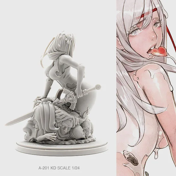 1/24 наборы фигурок из смолы богиня с длинным мечом самособранная A-201 | Игрушки и