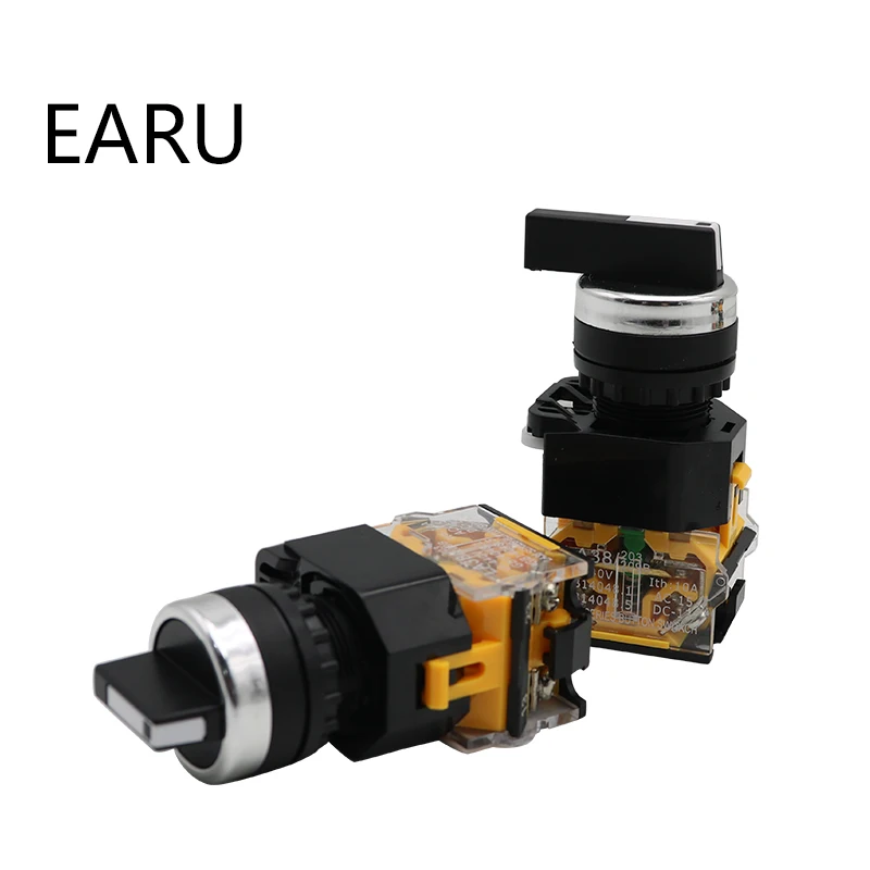 Фиксирующий переключатель моментальный 22 мм 2NO 3-позиционные поворотные