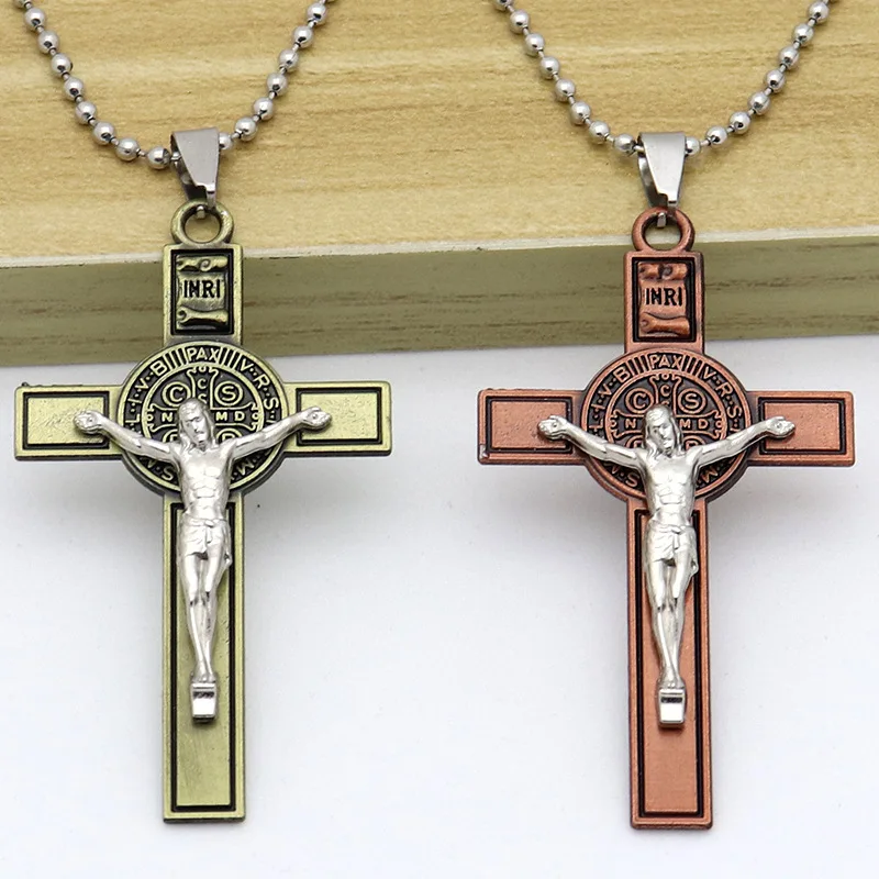 Крестовая подвеска HeyMamba INR, настенная крестовина под античную бронзу, Крестик с Христом для церкви, CSPB, подарок для украшения религиозной часовни