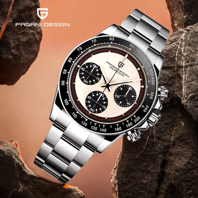 

Часы-хронограф мужские Кварцевые водонепроницаемые из нержавеющей стали