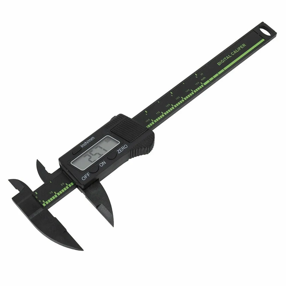 

0-150mm Led Digital Vernier Calipers 150mm LCD Electronic Carbon Fiber Meter Measuring Ruler Not Included Battery