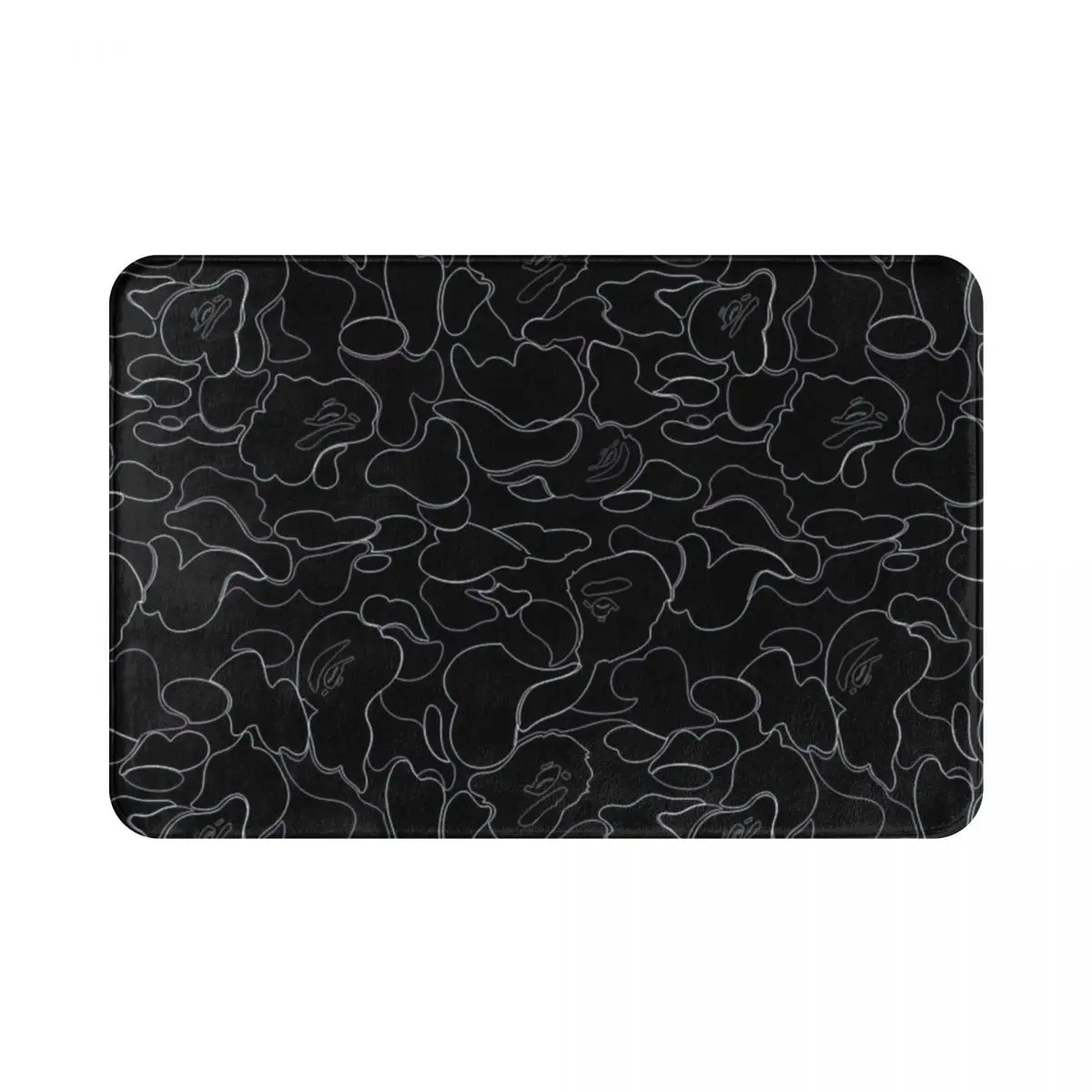 Черный Камуфляжный полиэстеровый коврик Bape для ног нескользящий моющийся входа