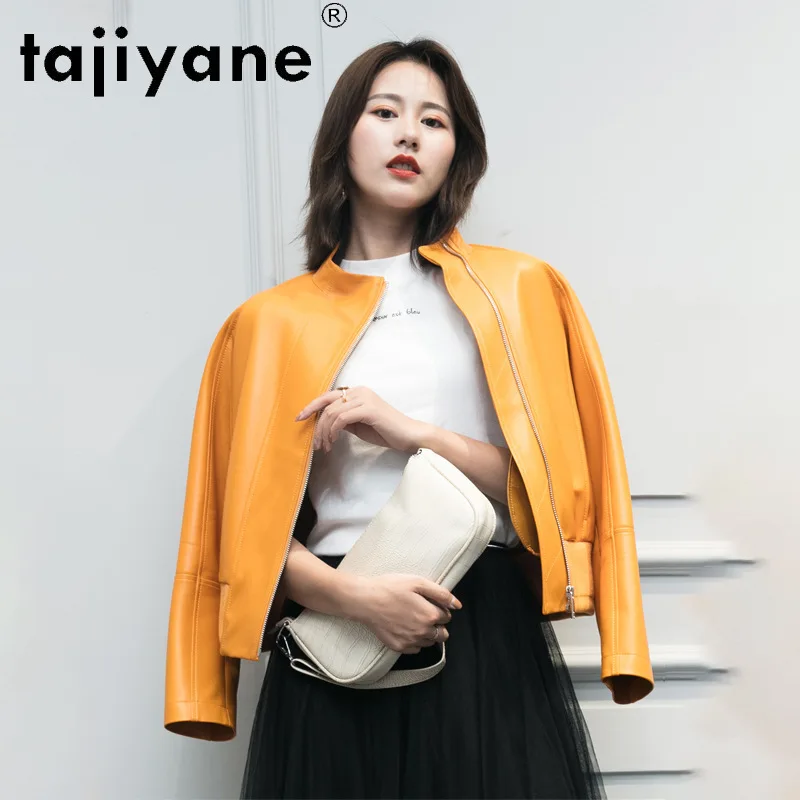 Куртка женская короткая из натуральной кожи на весну/осень | Женская одежда