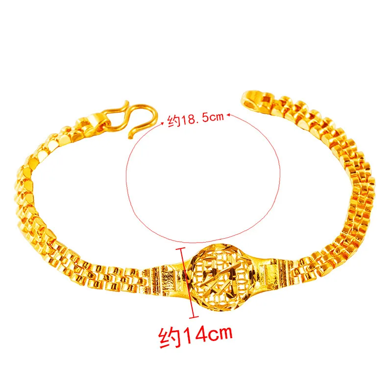 Женский и мужской браслет с цепочкой из настоящего золота 24 к в Дубае элегантные