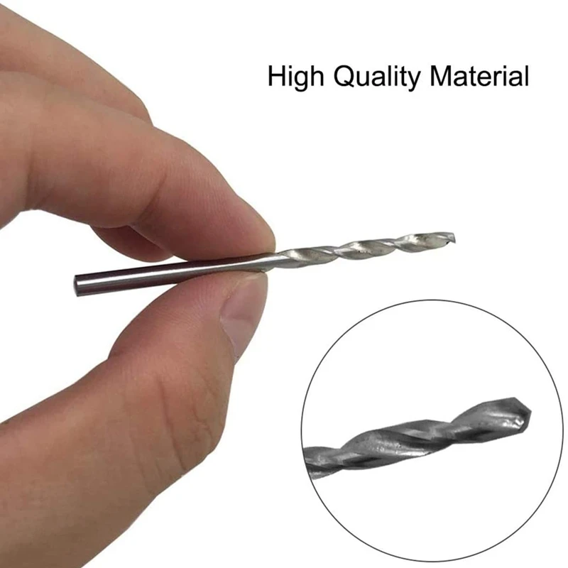 

61Pcs Twist Drill Set, Mini Hand Drill Tool + 60 Hand Twist Drill Bit 0.3-3.0mm, for Metal,Wood,Plastic Etc