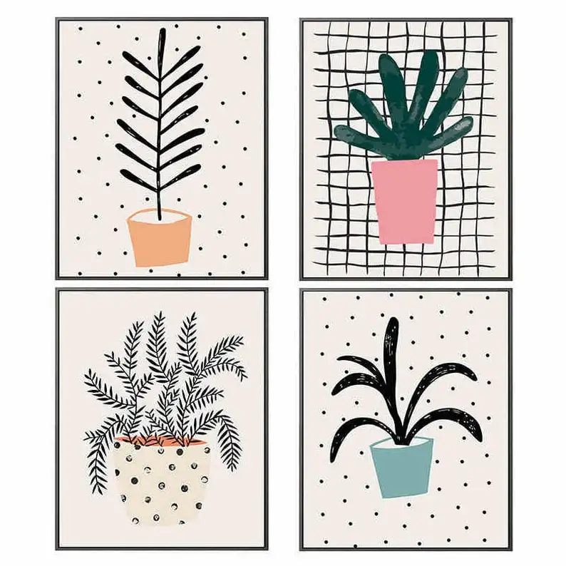 

Современное искусство Современная Цветы Картина с изображением растений простая картина краска по номеру Kitpopular Diy картина маслом на холсте...