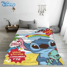 Couverture en peluche de dessin animé Disney Stitch pour enfants, Plaid doux et chaud en flanelle, pour canapé et lit, cadeau d'hiver  (1)
