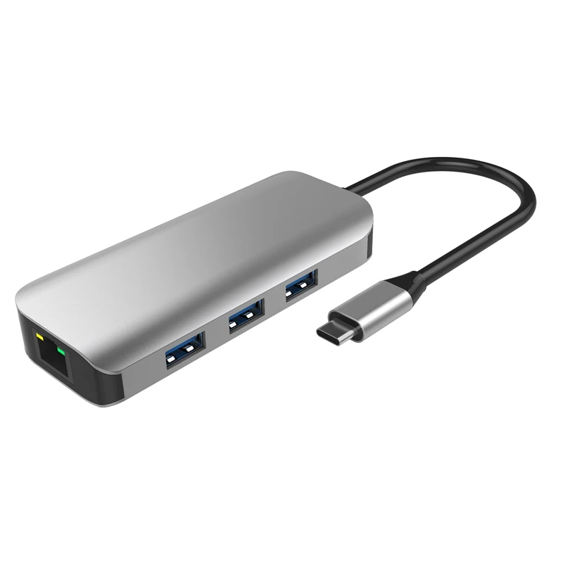 AAAJ 8 в 1 Usb C концентратор док станция Usb3.0 TF кард ридер Тип usb хаб для ноутбуков huawei