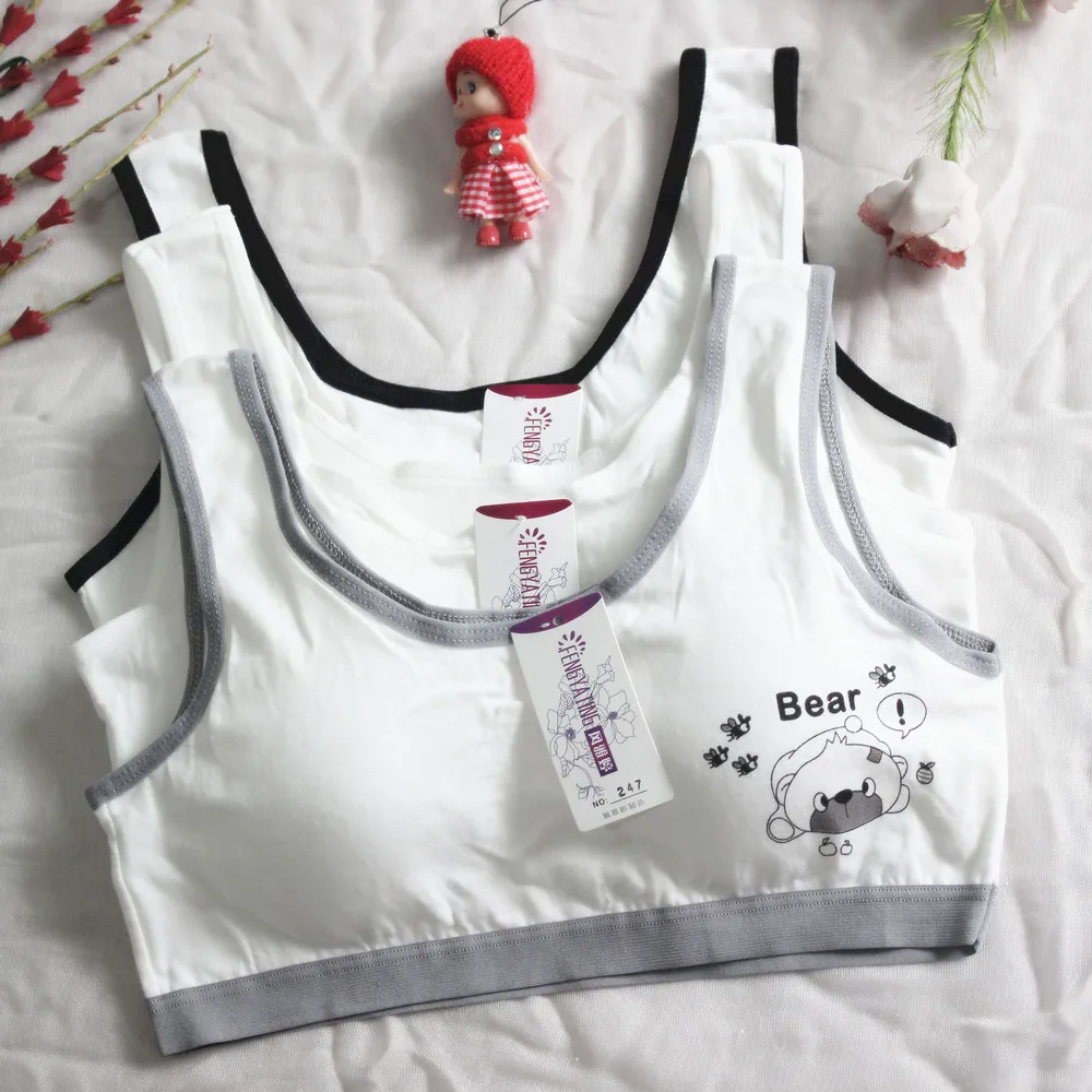 Период развития Жилет для девочек Нижнее белье Хлопковый бюстгальтер без