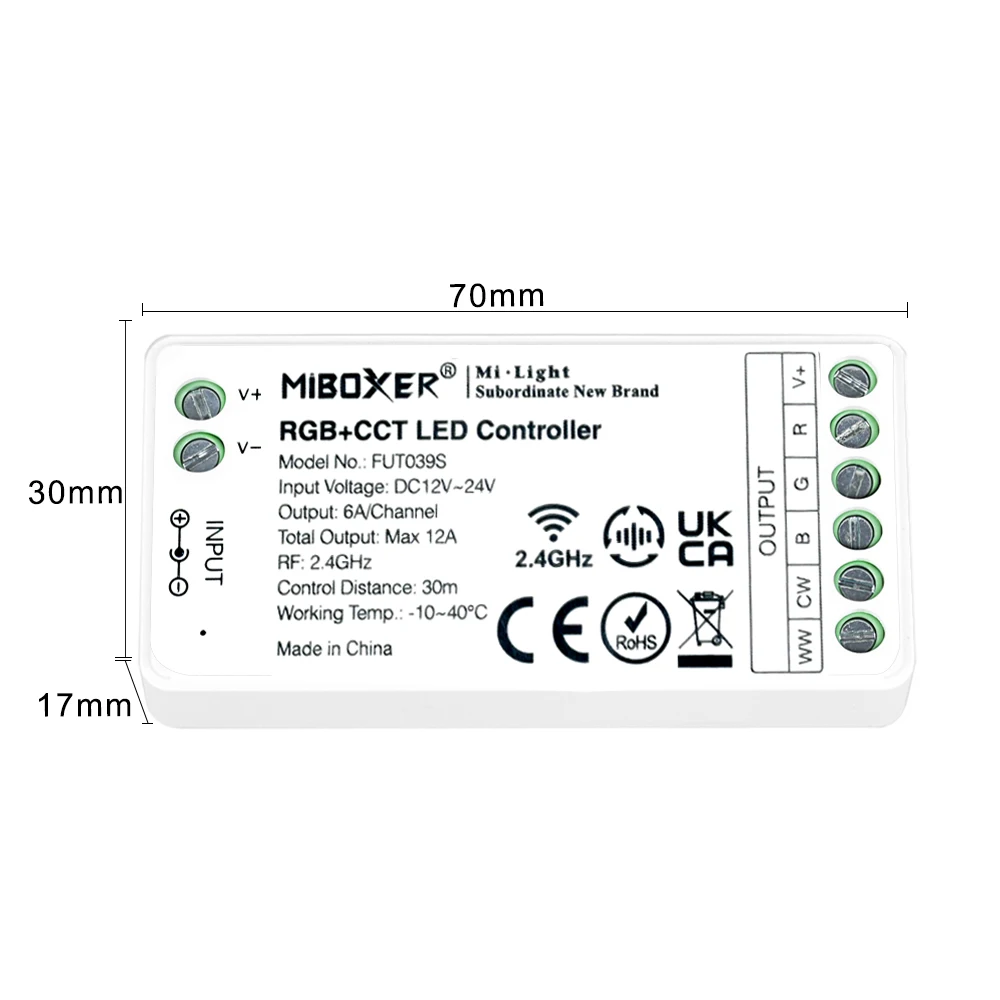 Новейший мини-контроллер 2 4G RGB + CCT FUT039S с дистанционным WIFI для светодиодной ленты