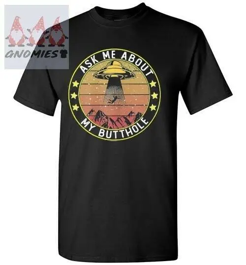 Спросите меня о моей футболке с изображением НЛО инопланетянина|Мужские