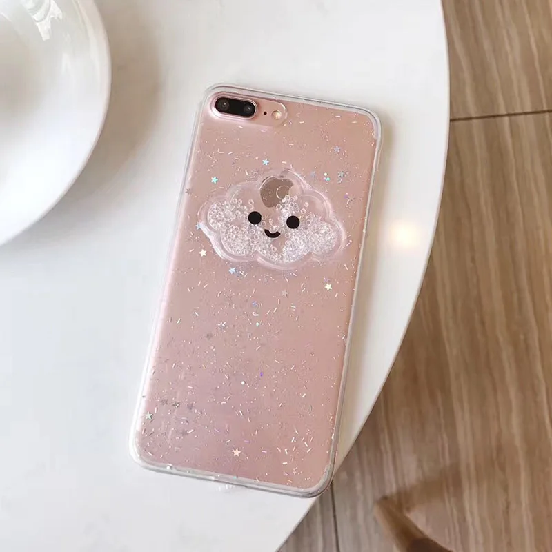 Милые телефонные чехлы с жидким блеском и пудрой для iPhone 11 Pro Max X XR XS 6 6S 7 8 Plus мягкая
