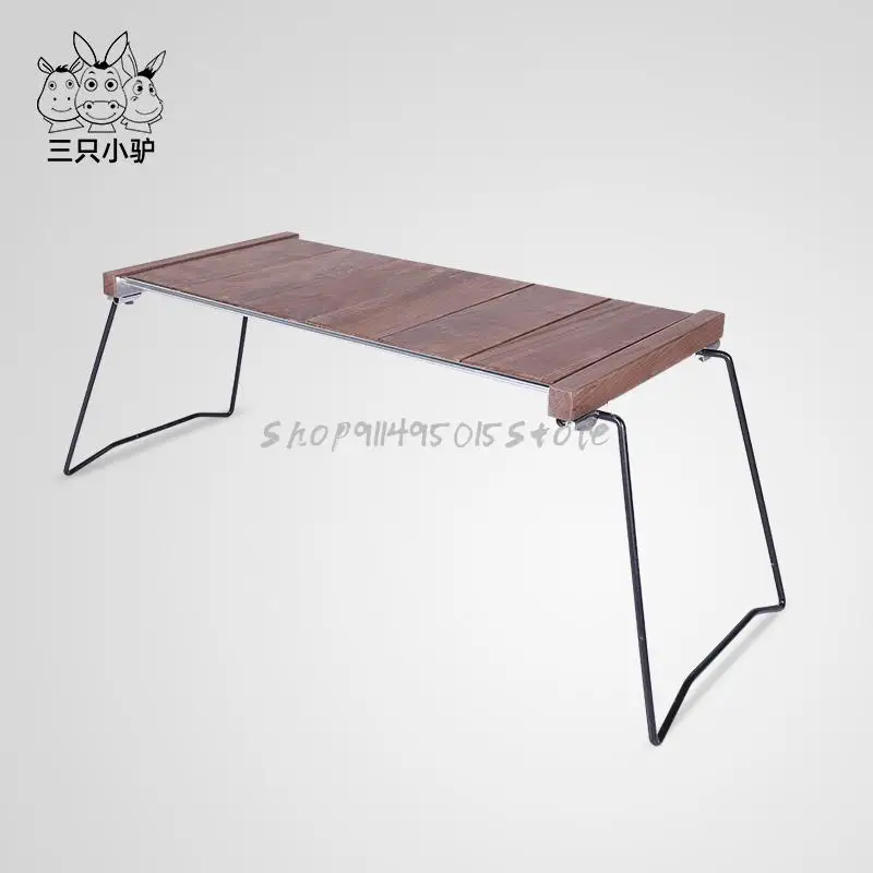 Outdoor Camping Igt System Table Solid Wood Zebra Folding Portable Barbecue Picnic |