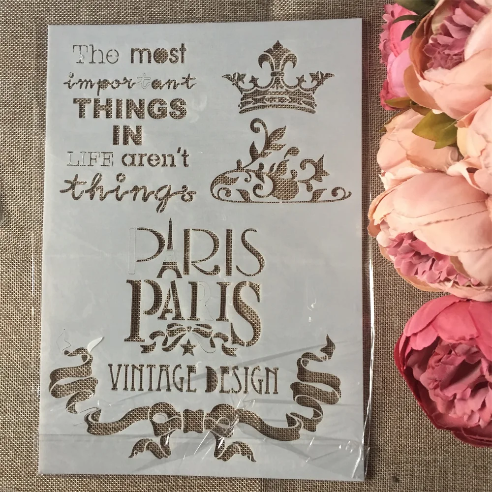 4 шт./компл. A4 башня Парижа конверт шар Сделай Сам слойные трафареты живопись