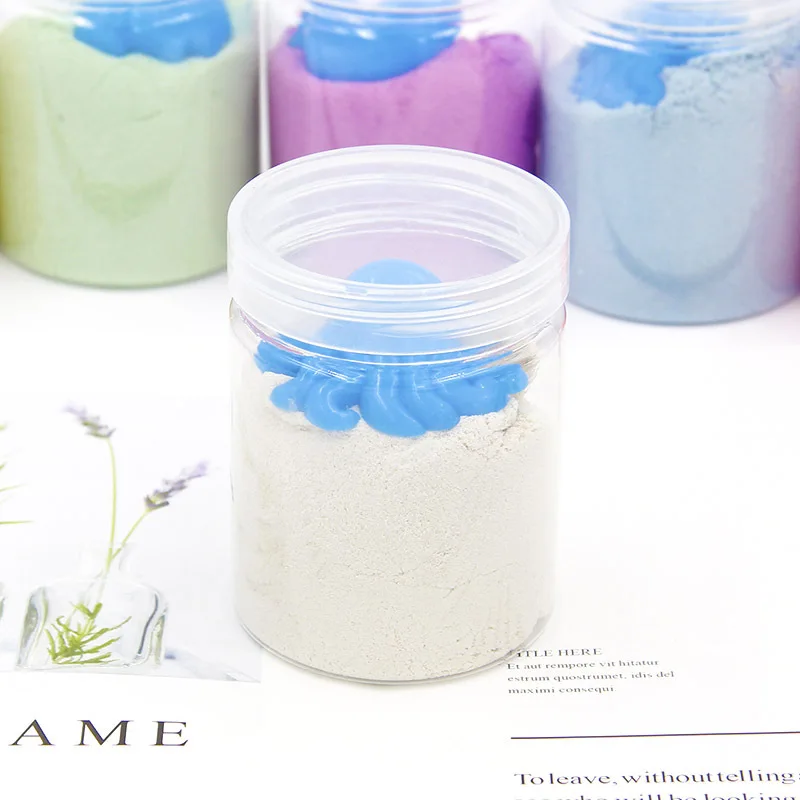White 100 г 1 шт волшебный песок хлопок слизи игрушки DIY мягкая глина амулеты для поставки слаймов моделирование интеллект игрушки хлопок песчаный пластилин - Цвет: White