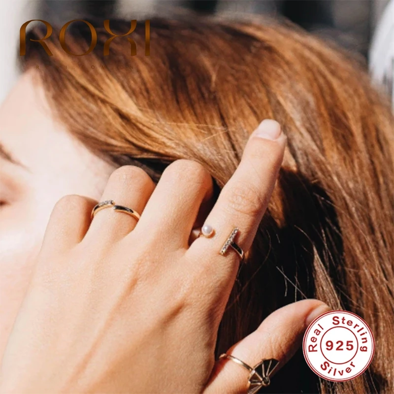 Модные открытые роскошные кольца ROXI из стерлингового серебра 925 пробы с жемчугом