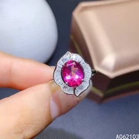 kjjeaxcmy fine jewelry 925 sterling silver inlaid natural pink topaz womens new fashion personality gem ring support detection